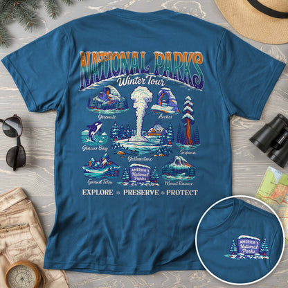 National Parks Winter Tour Front/Back Print Comfort Colors T-Shirt