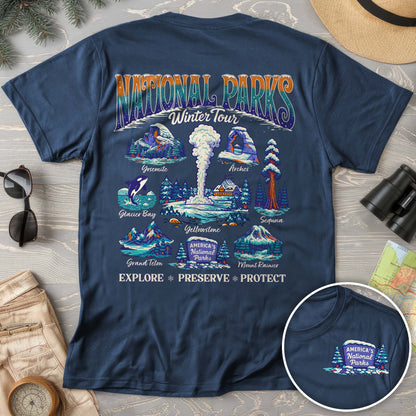 National Parks Winter Tour Front/Back Print Comfort Colors T-Shirt