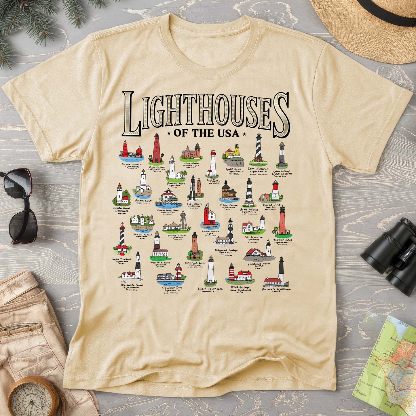 Lighthouses of the USA Comfort Colors T-Shirt