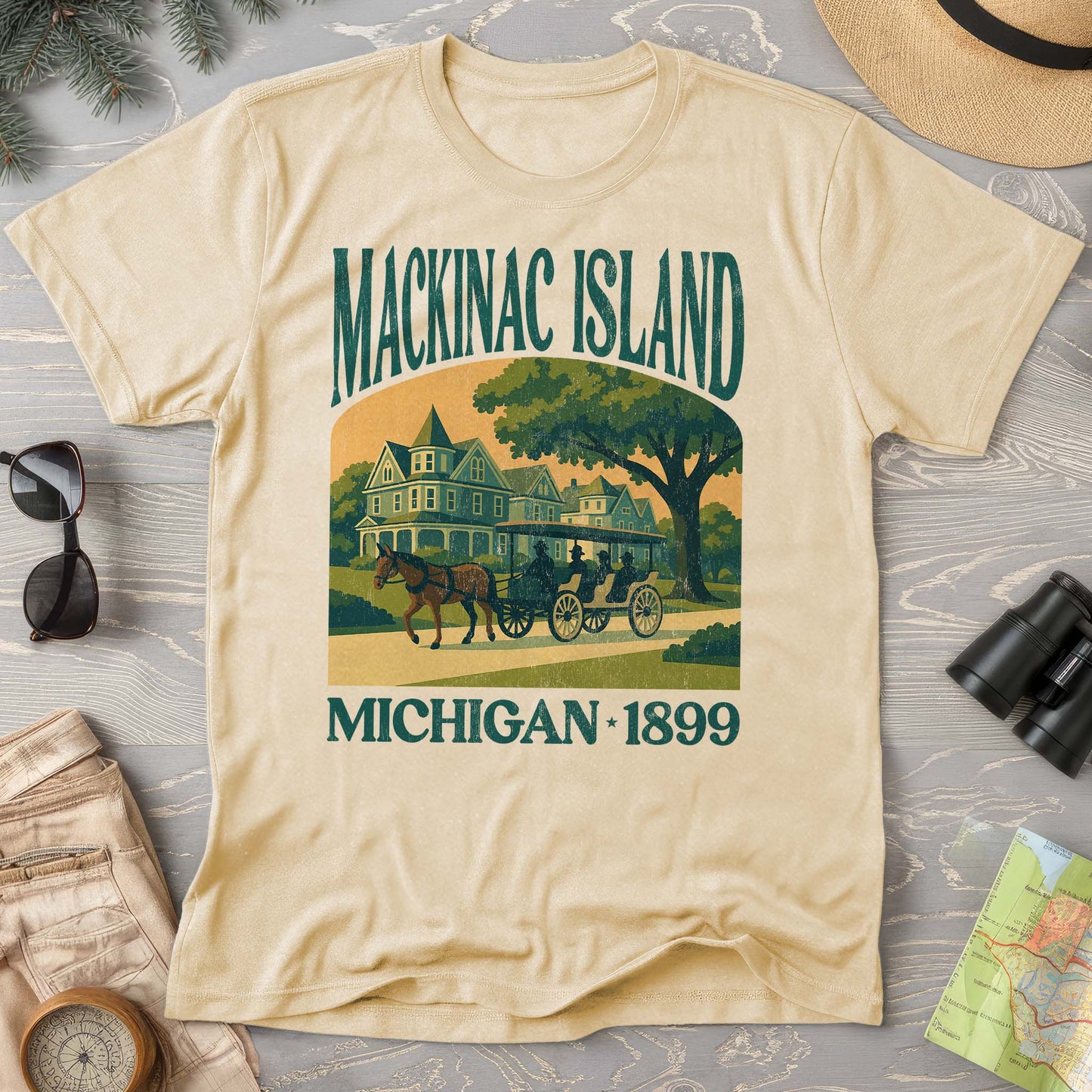 Mackinac Island Michigan "Big and Bold" Comfort Colors T-Shirt