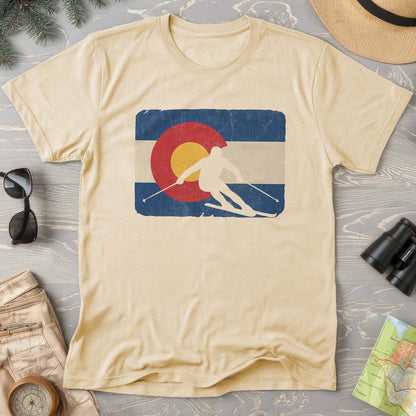 Colorado Flag Skier Comfort Colors T-Shirt