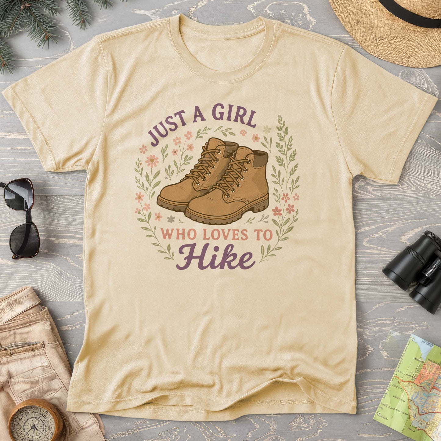 Just a Girl Who Loves to Hike Comfort Colors T-Shirt