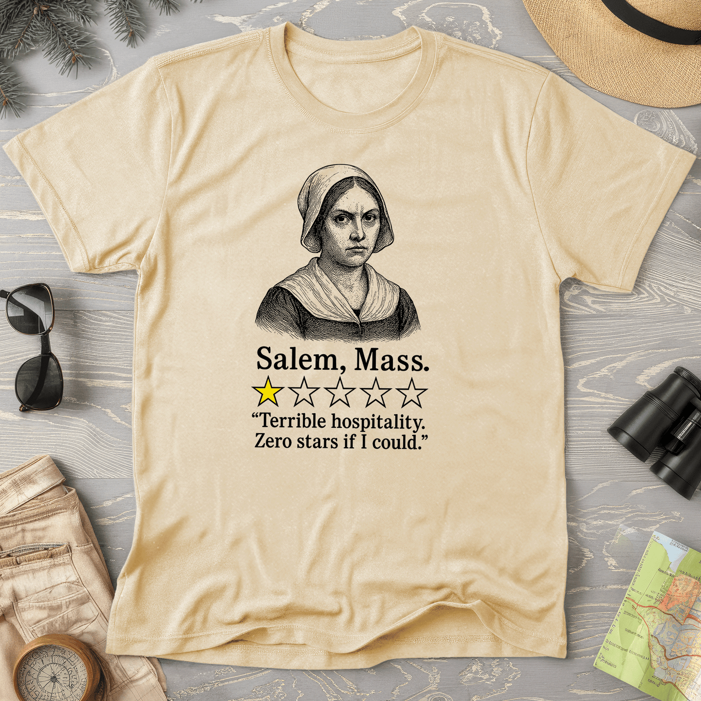 Salem Massachusetts "1 Star Review" Comfort Colors T-Shirt