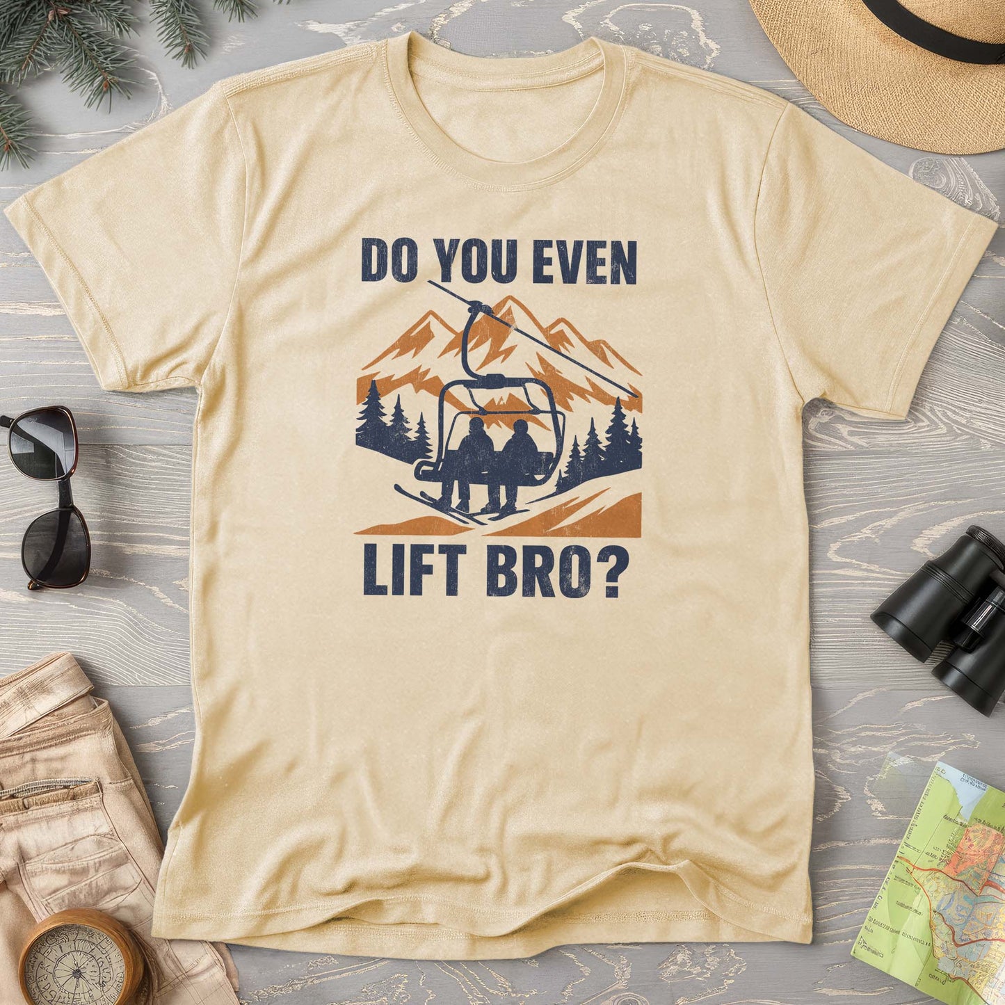 Funny "Do You Even Lift Bro" Ski Lift Comfort Colors T-Shirt