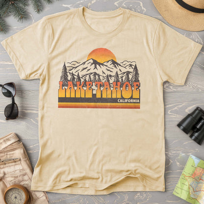 Lake Tahoe California Groovy Sunset Comfort Colors T-Shirt