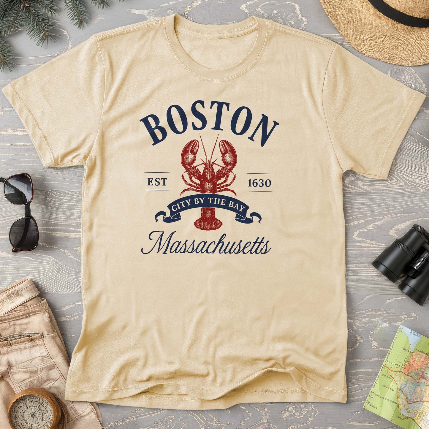 Boston City By the Bay Lobster Comfort Colors T-Shirt