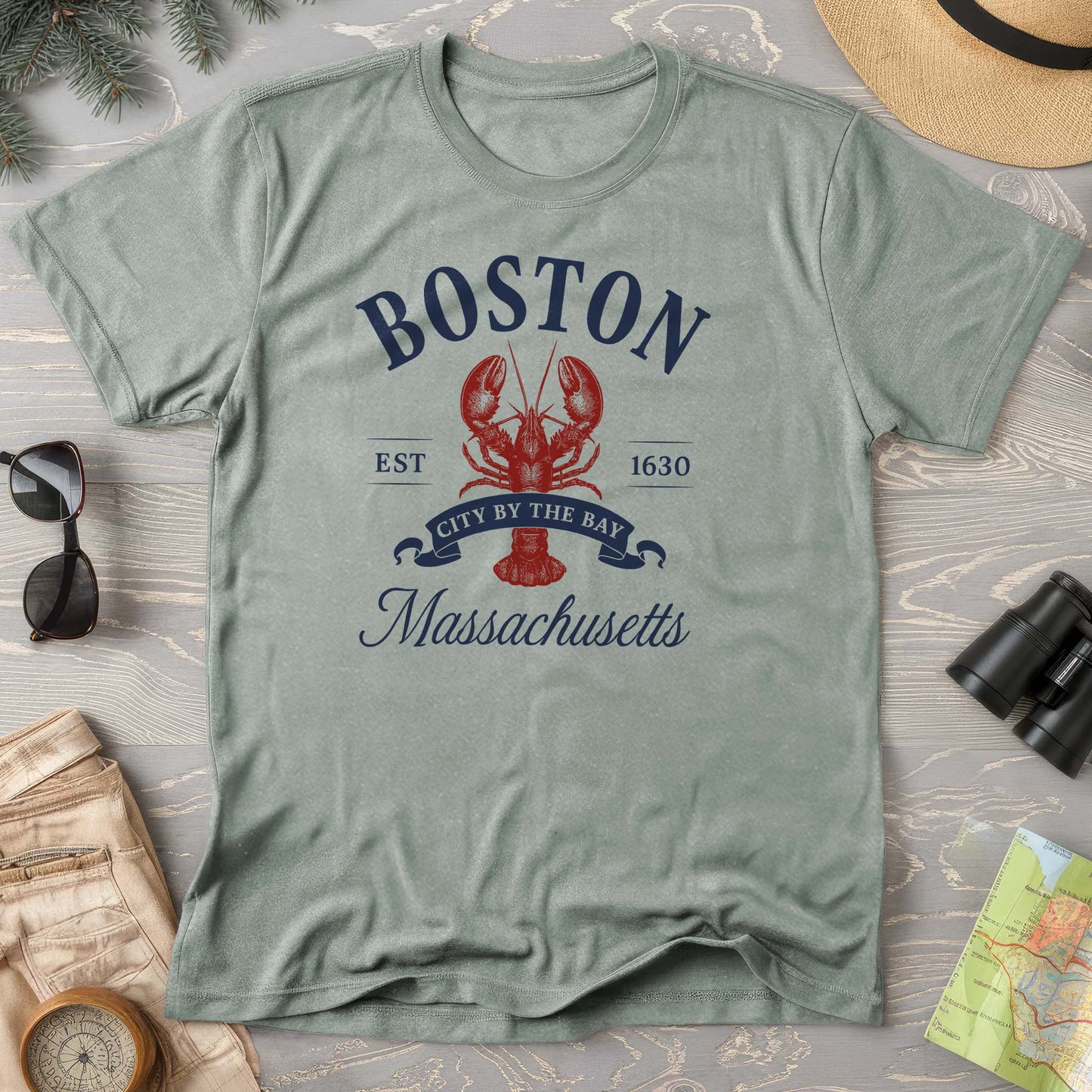 Boston City By the Bay Lobster Comfort Colors T-Shirt