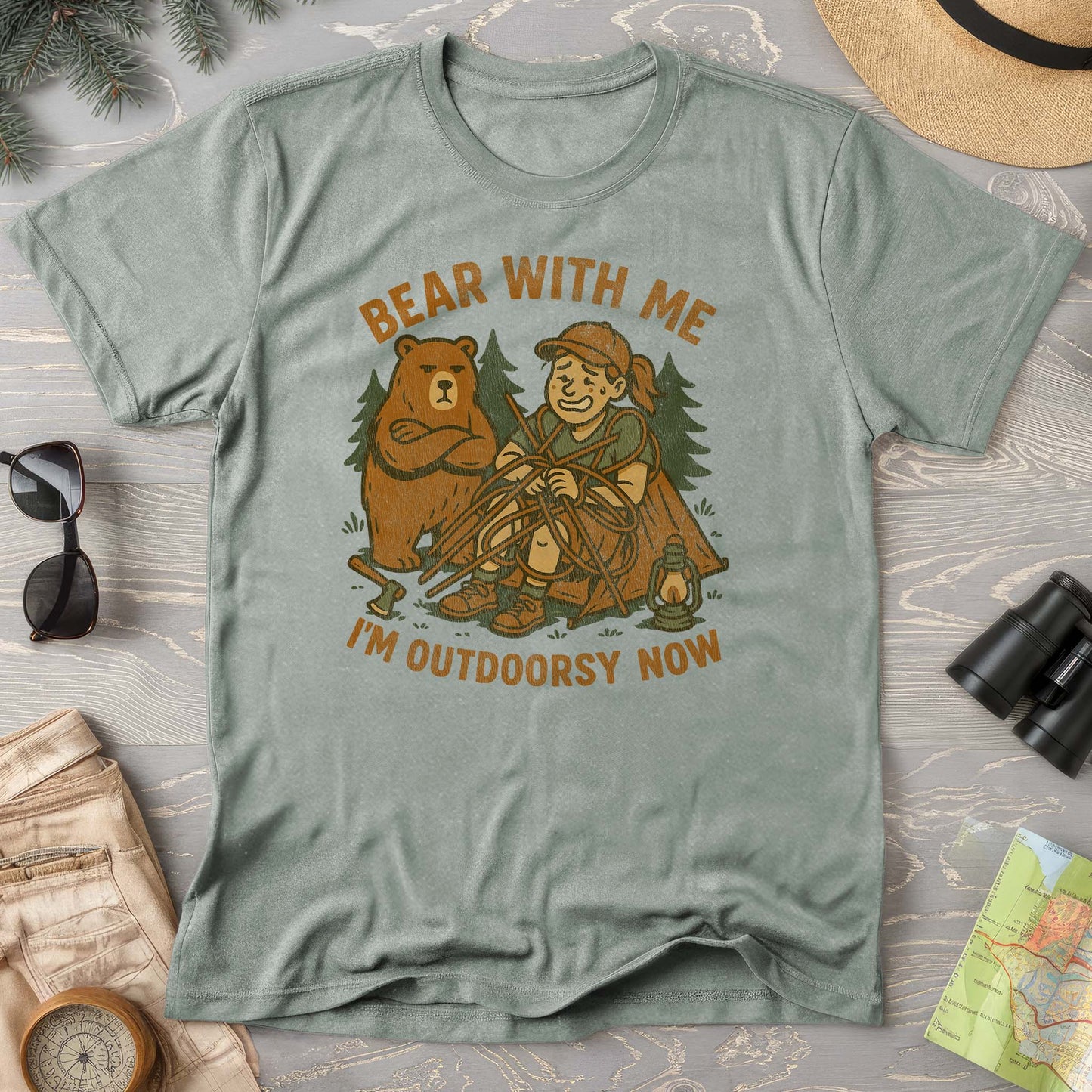 Women's "Bear With Me" Outdoorsy Comfort Colors T-Shirt