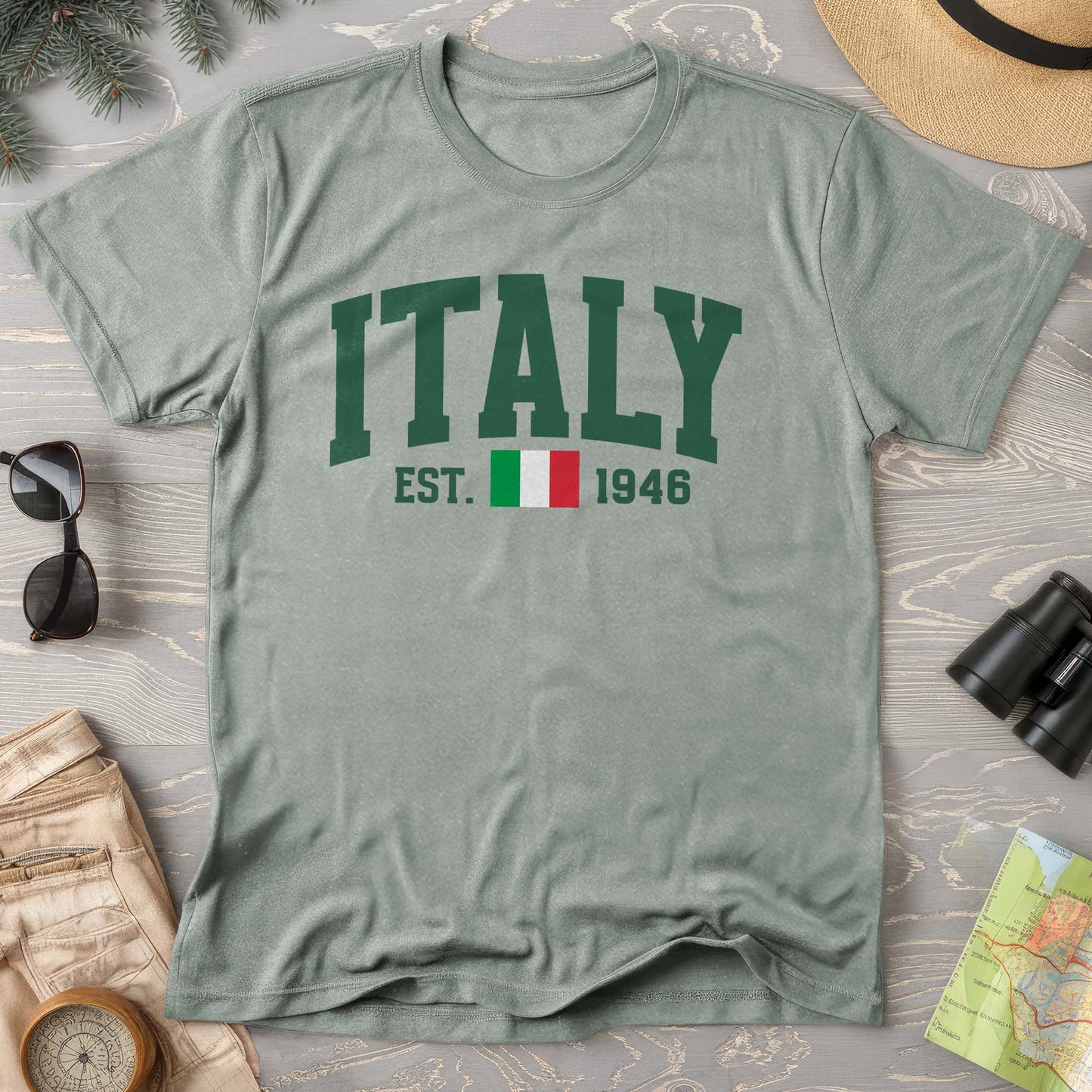 Italy Varsity Flag Comfort Colors T-Shirt