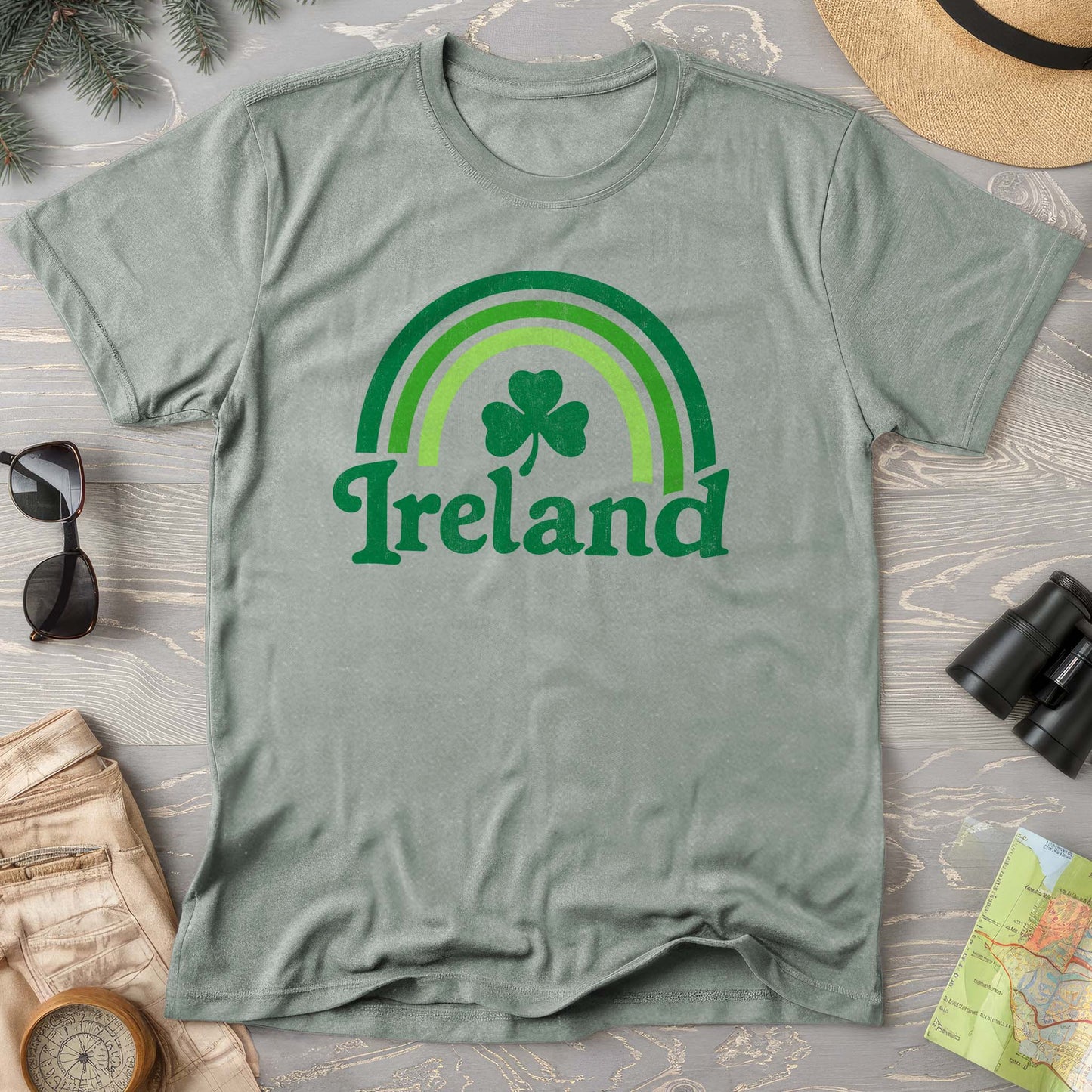 Ireland Rainbow Shamrock Comfort Colors T-Shirt