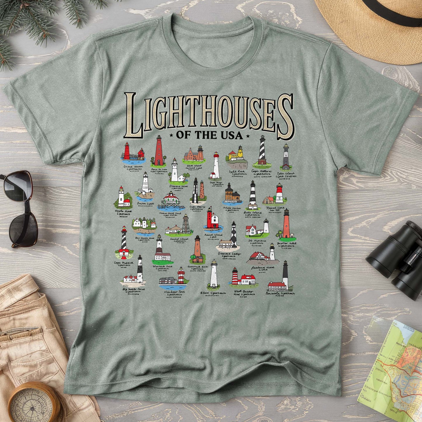 Lighthouses of the USA Comfort Colors T-Shirt