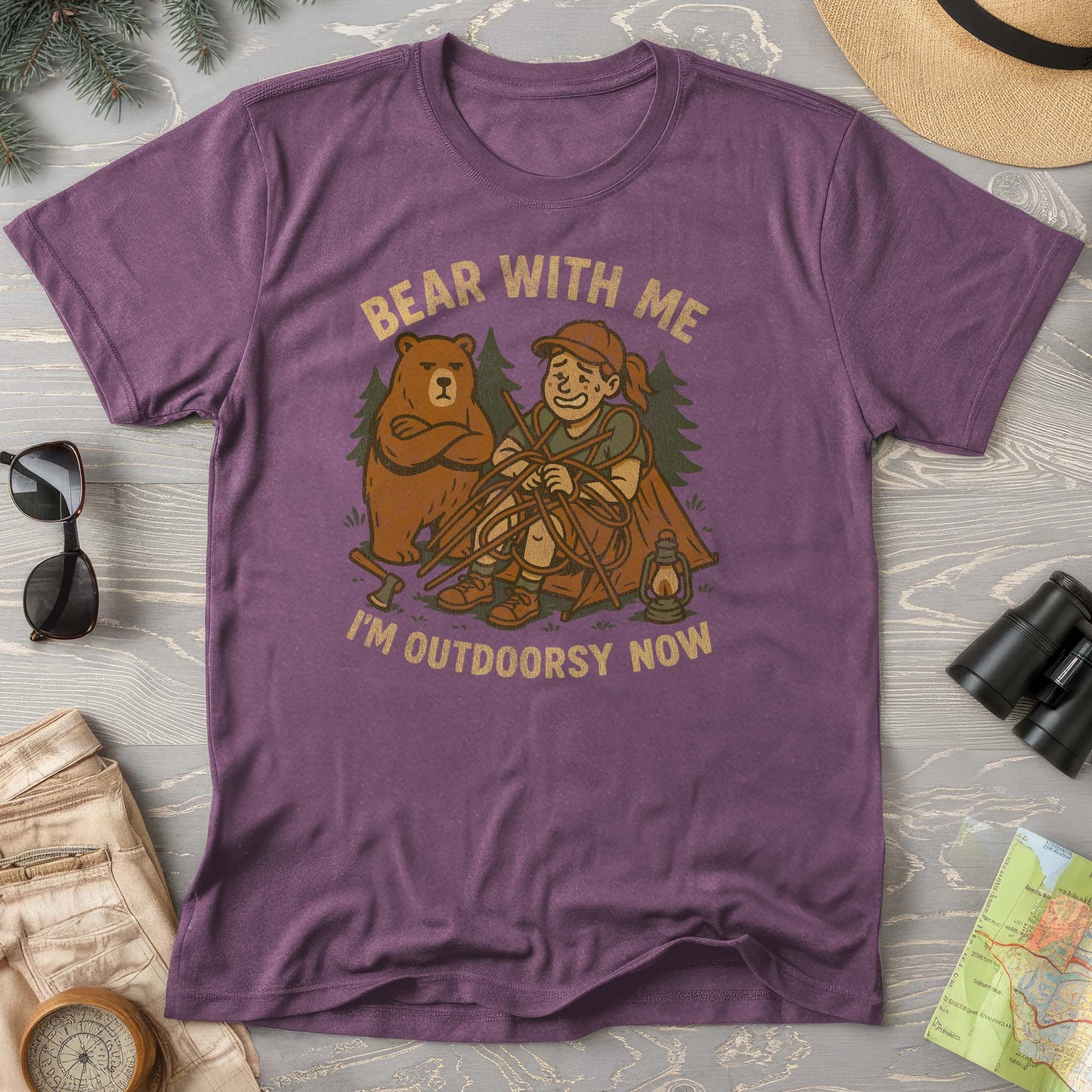 Women's "Bear With Me" Outdoorsy Comfort Colors T-Shirt