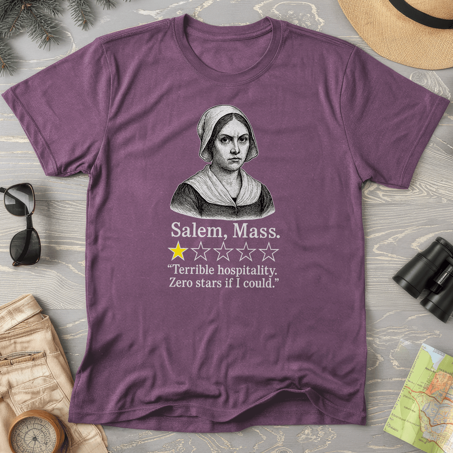 Salem Massachusetts "1 Star Review" Comfort Colors T-Shirt