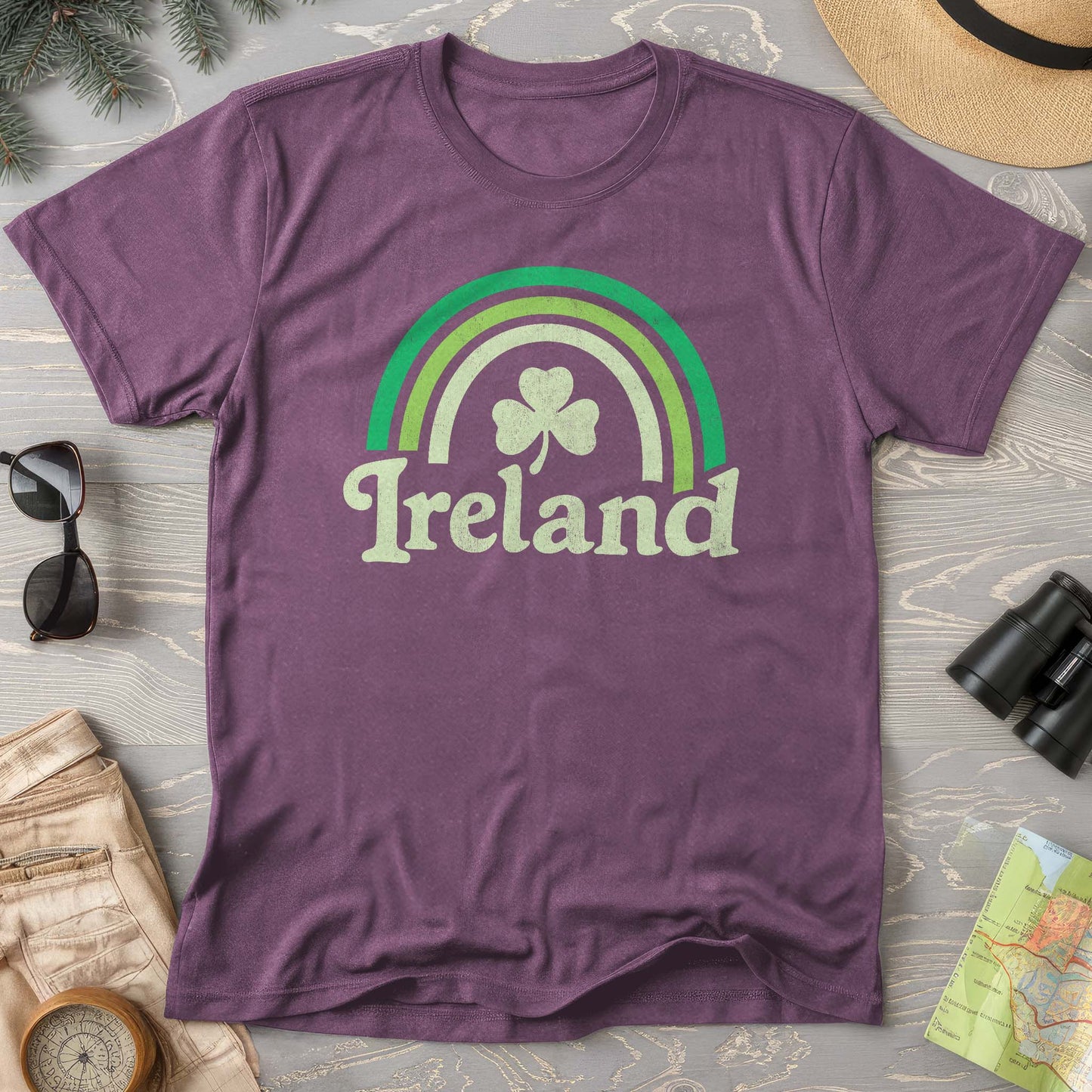 Ireland Rainbow Shamrock Comfort Colors T-Shirt