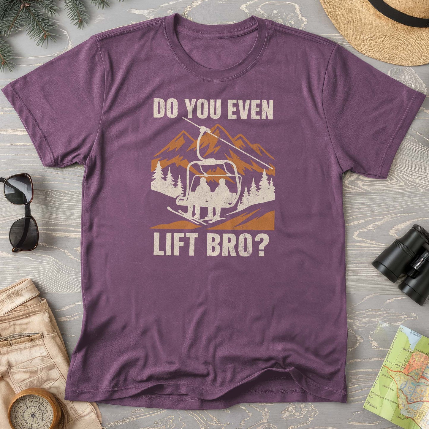 Funny "Do You Even Lift Bro" Ski Lift Comfort Colors T-Shirt