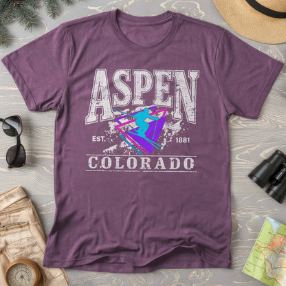 Aspen Colorado Retro 80's Skier Comfort Colors T-Shirt
