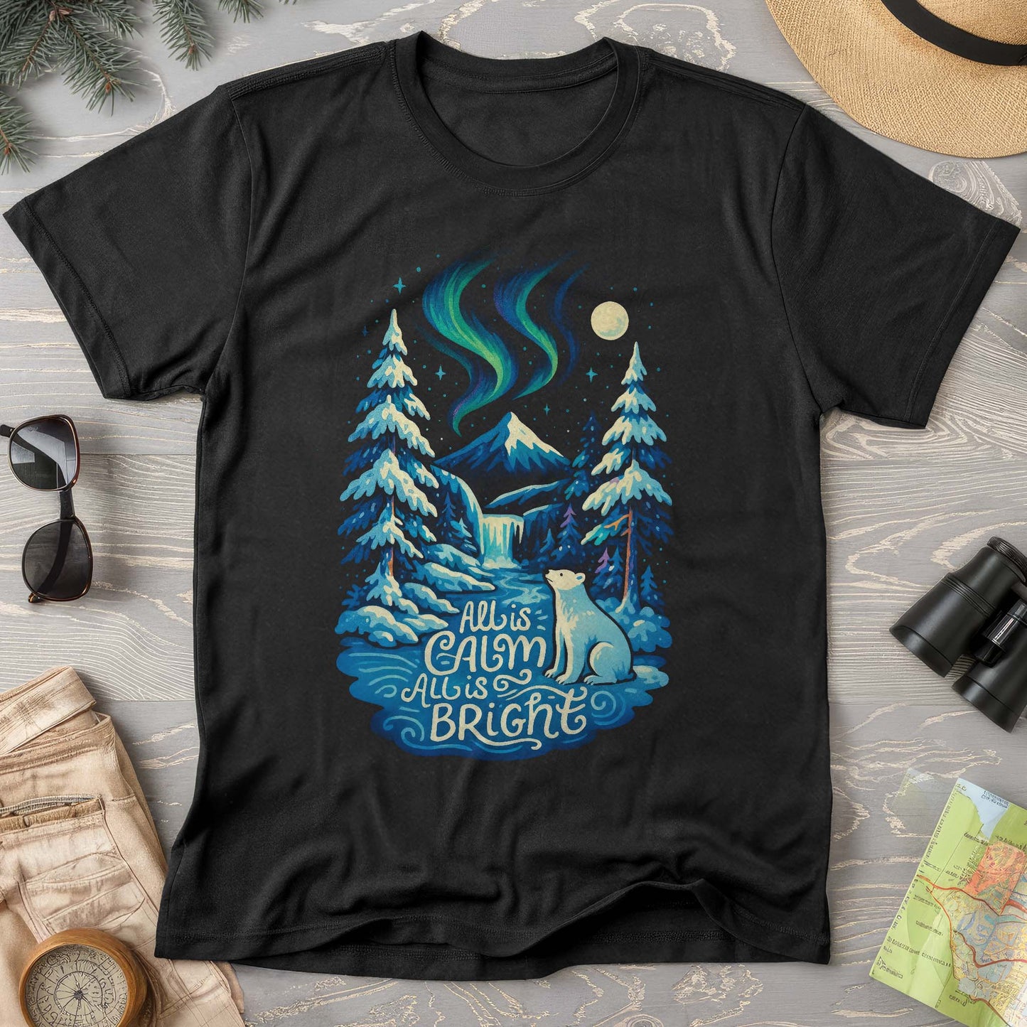 All Is Calm Northern Lights Comfort Colors T-Shirt
