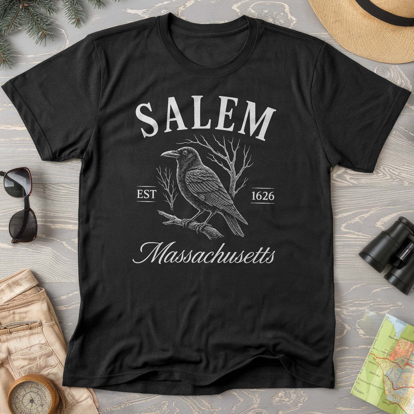 Salem Massachusetts Raven Comfort Colors T-Shirt