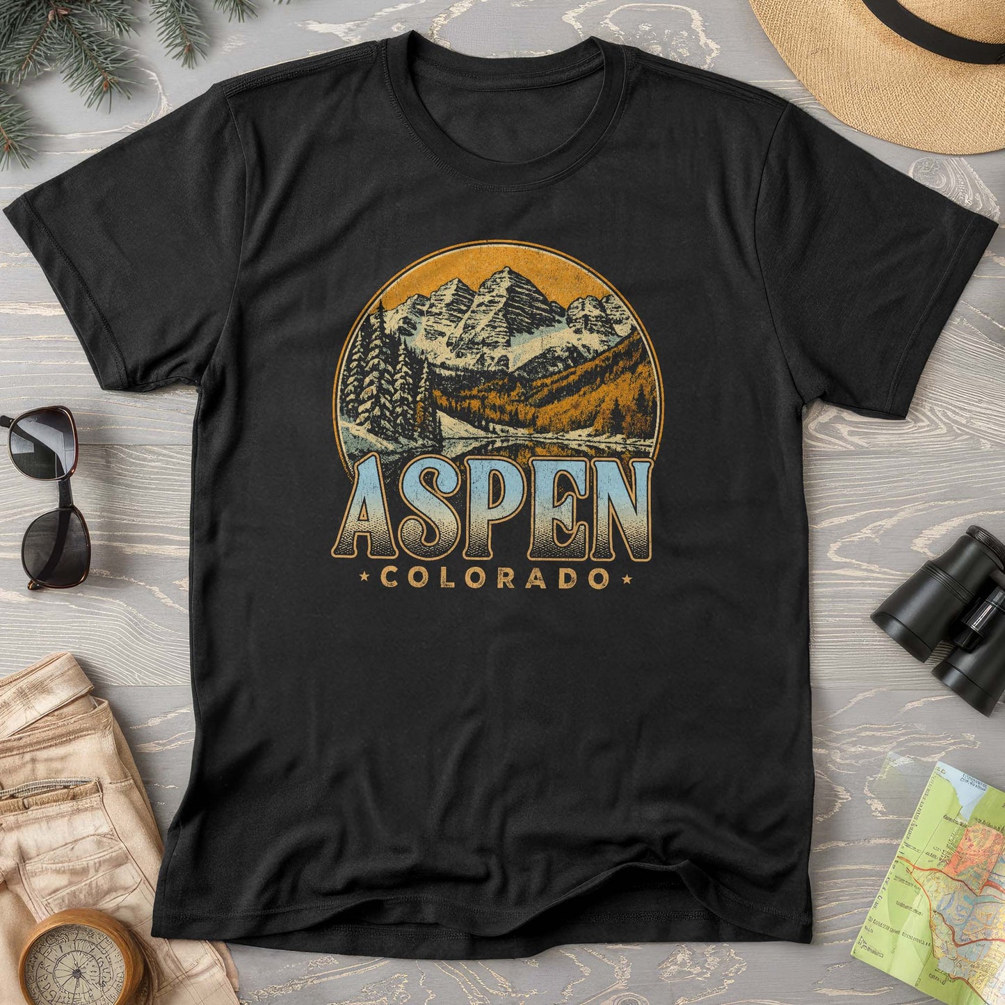 Aspen Colorado Groovy Screenprint Comfort Colors T-Shirt