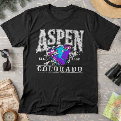 Aspen Colorado Retro 80's Skier Comfort Colors T-Shirt