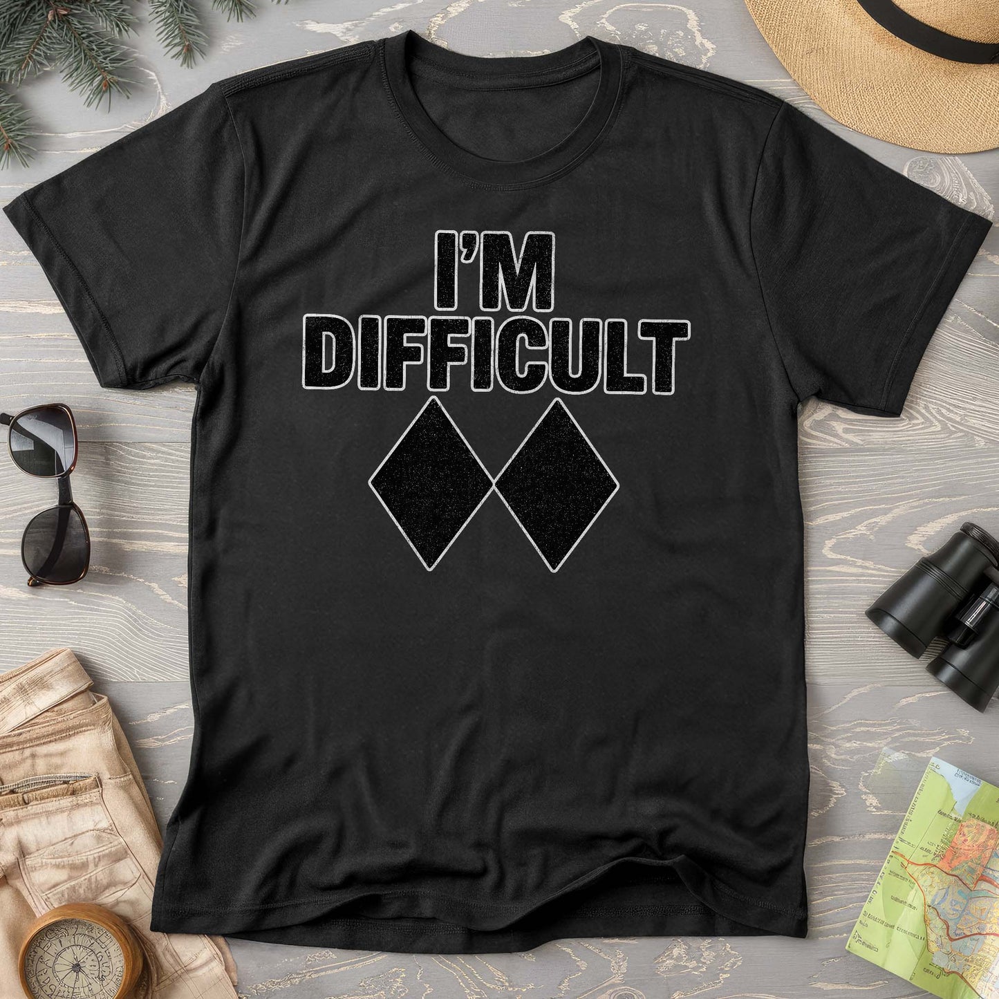 I'm Difficult "Black Diamond" Ski Comfort Colors T-Shirt