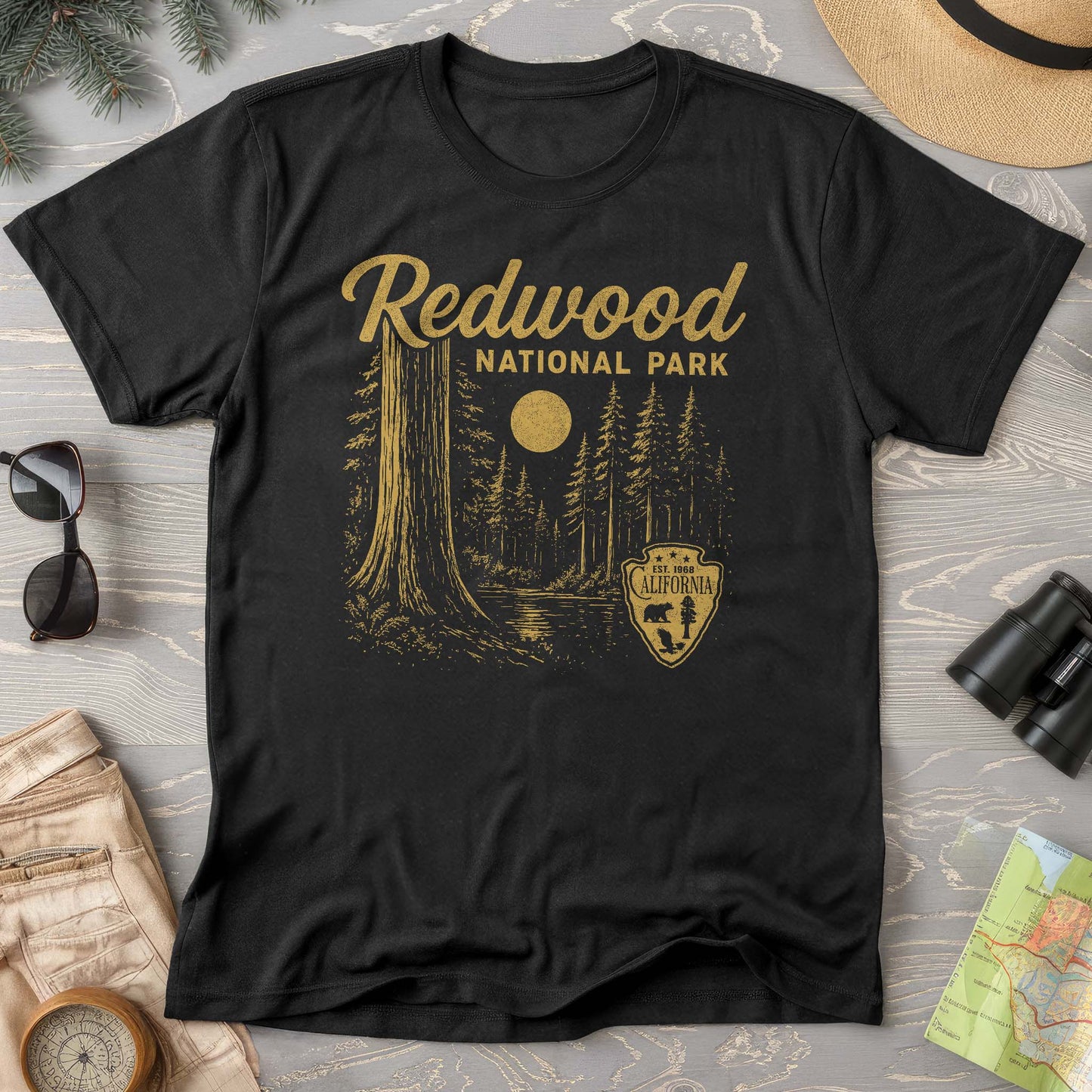 Redwood National Park "Vintage Sketch" T-Shirt