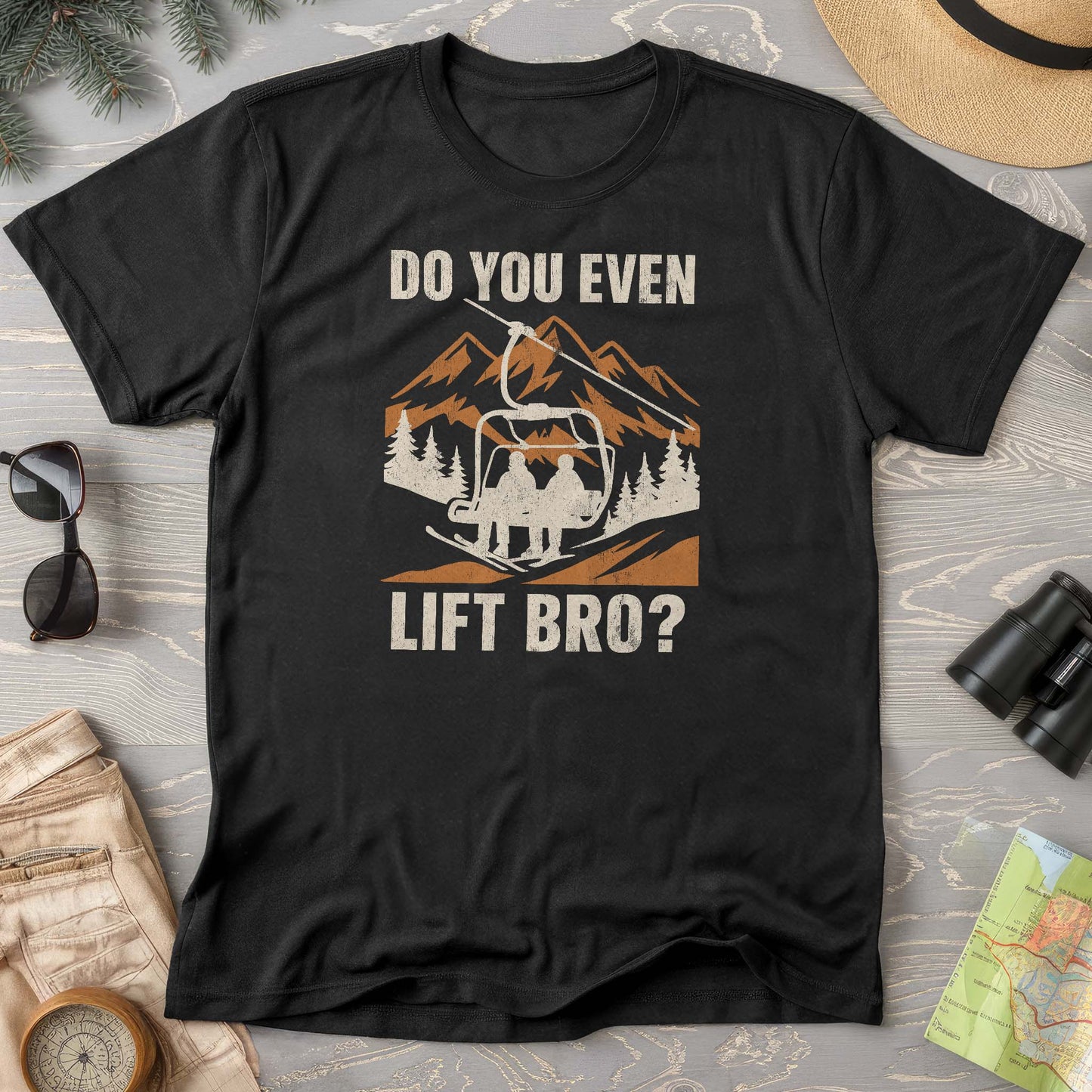 Funny "Do You Even Lift Bro" Ski Lift Comfort Colors T-Shirt