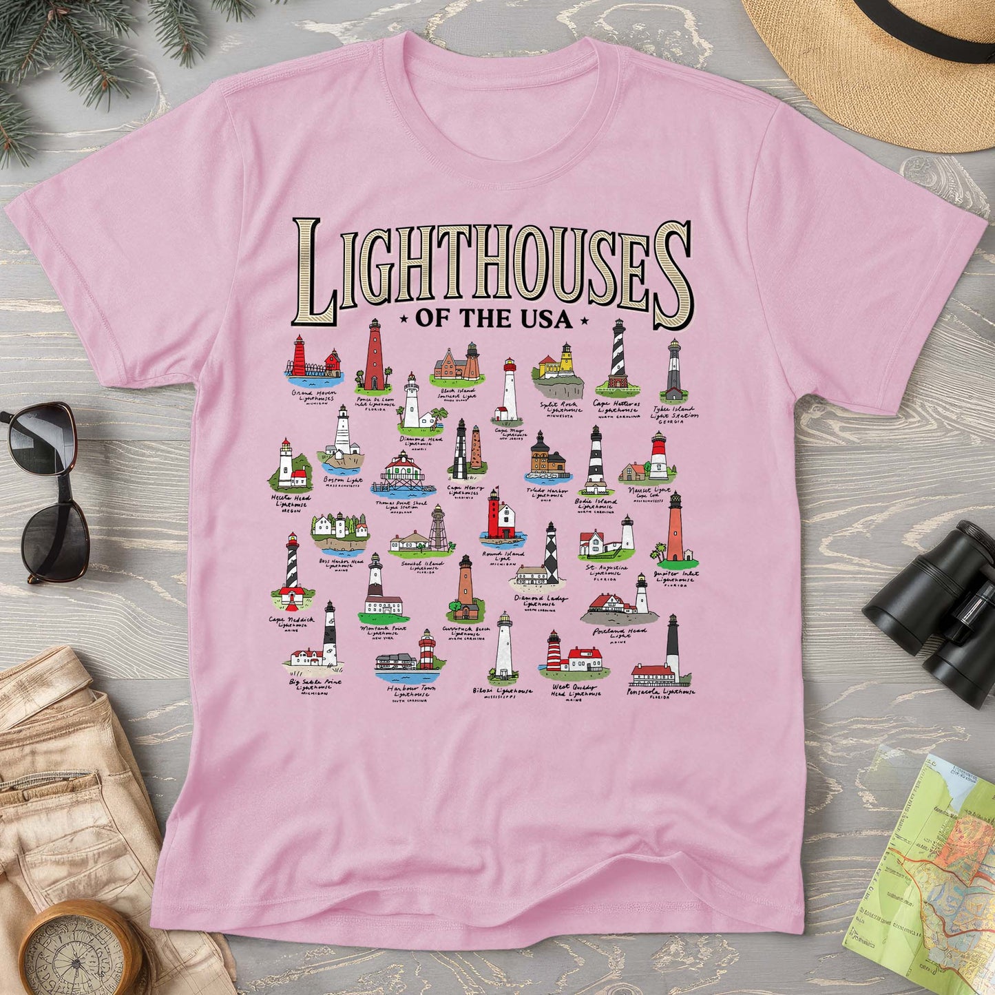 Lighthouses of the USA Comfort Colors T-Shirt