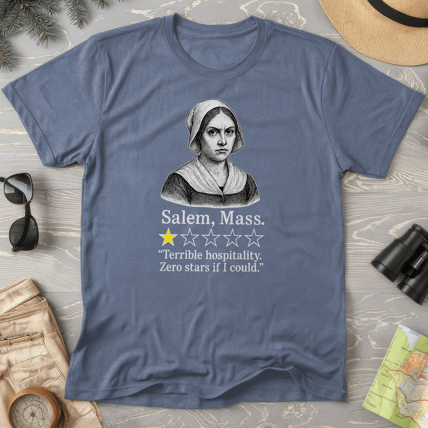 Salem Massachusetts "1 Star Review" Comfort Colors T-Shirt