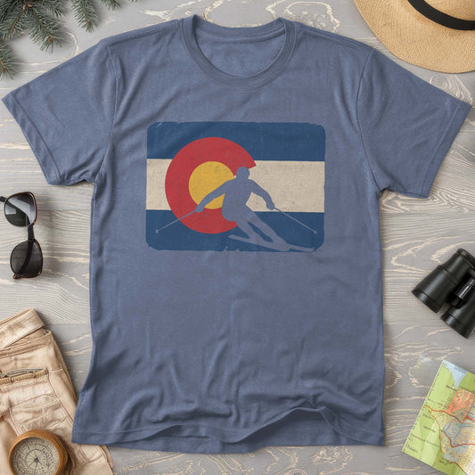 Colorado Flag Skier Comfort Colors T-Shirt