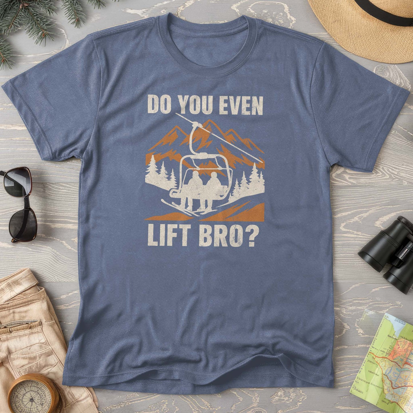 Funny "Do You Even Lift Bro" Ski Lift Comfort Colors T-Shirt