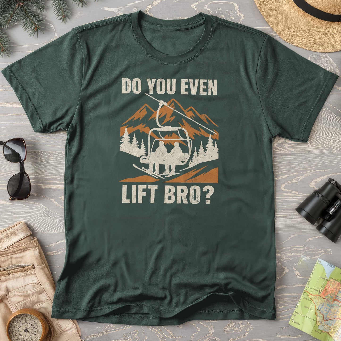 Funny "Do You Even Lift Bro" Ski Lift Comfort Colors T-Shirt