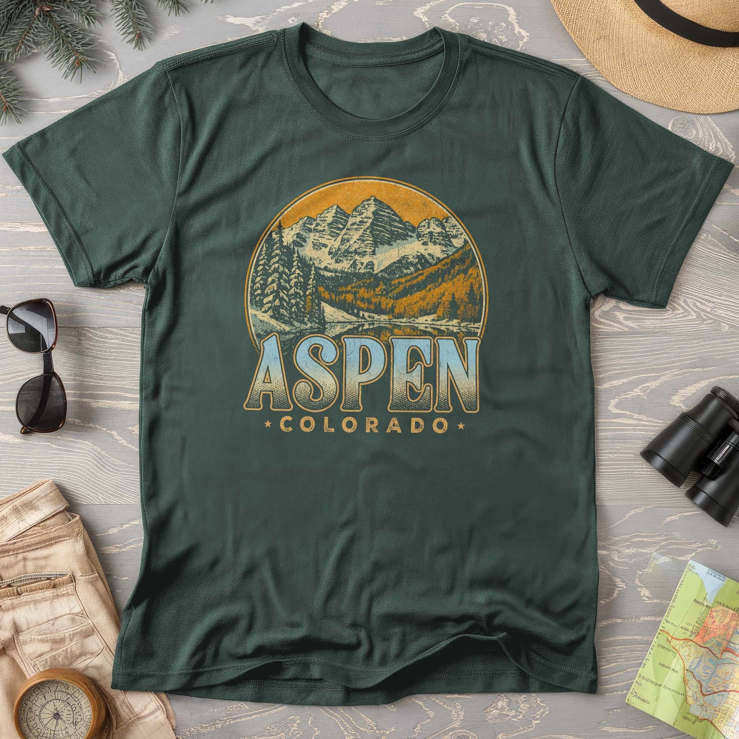 Aspen Colorado Groovy Screenprint Comfort Colors T-Shirt