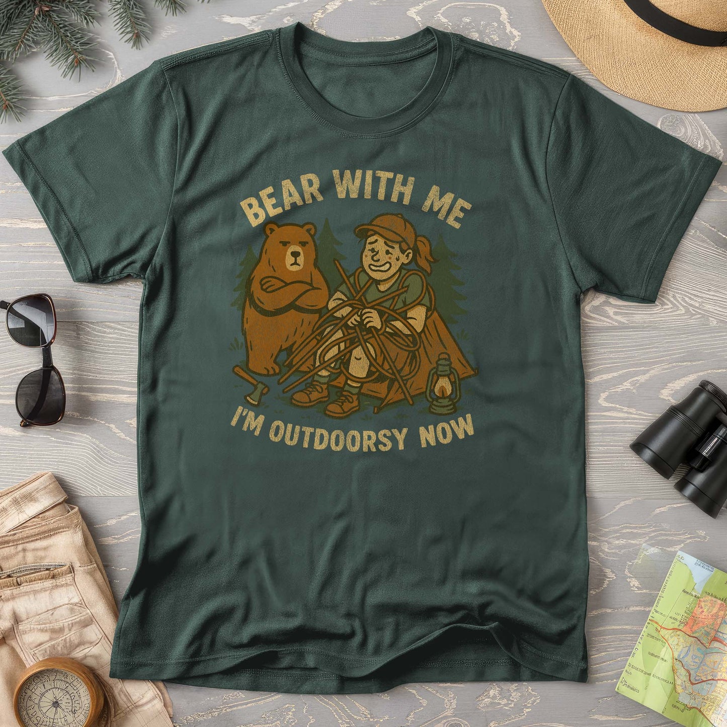 Women's "Bear With Me" Outdoorsy Comfort Colors T-Shirt