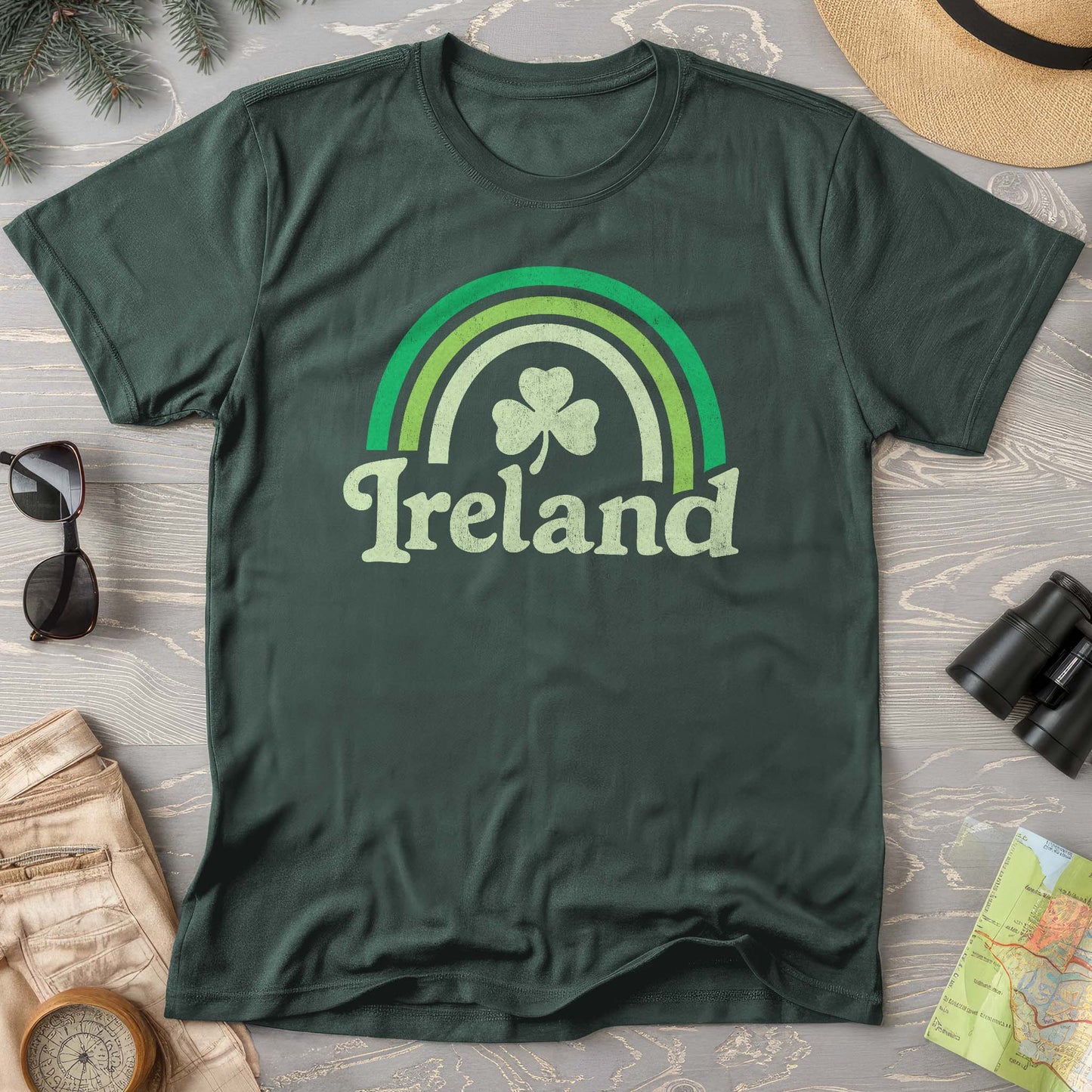 Ireland Rainbow Shamrock Comfort Colors T-Shirt