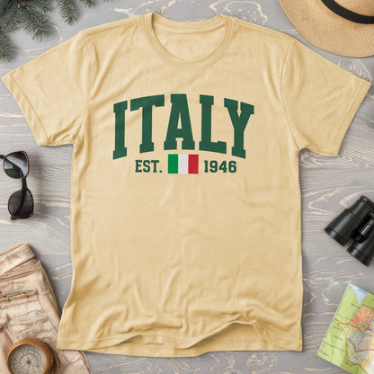 Italy Varsity Flag Comfort Colors T-Shirt