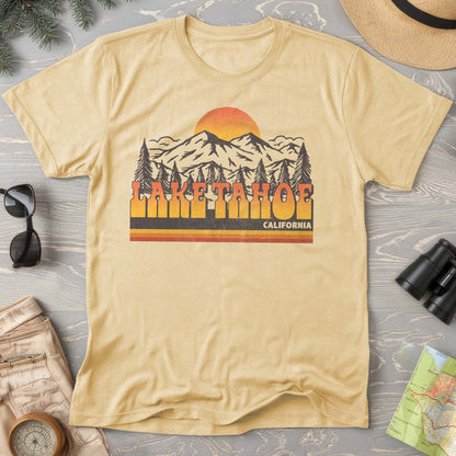 Lake Tahoe California Groovy Sunset Comfort Colors T-Shirt