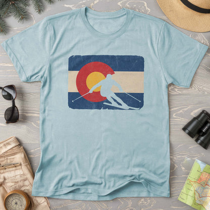 Colorado Flag Skier Comfort Colors T-Shirt