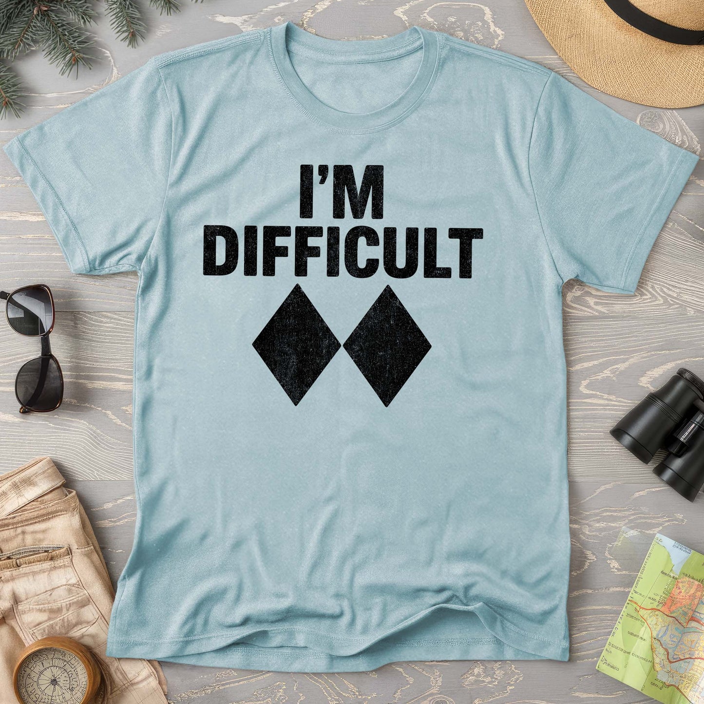 I'm Difficult "Black Diamond" Ski Comfort Colors T-Shirt