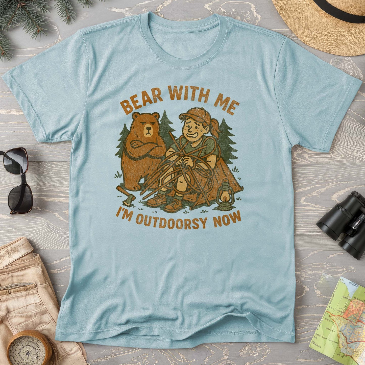 Women's "Bear With Me" Outdoorsy Comfort Colors T-Shirt