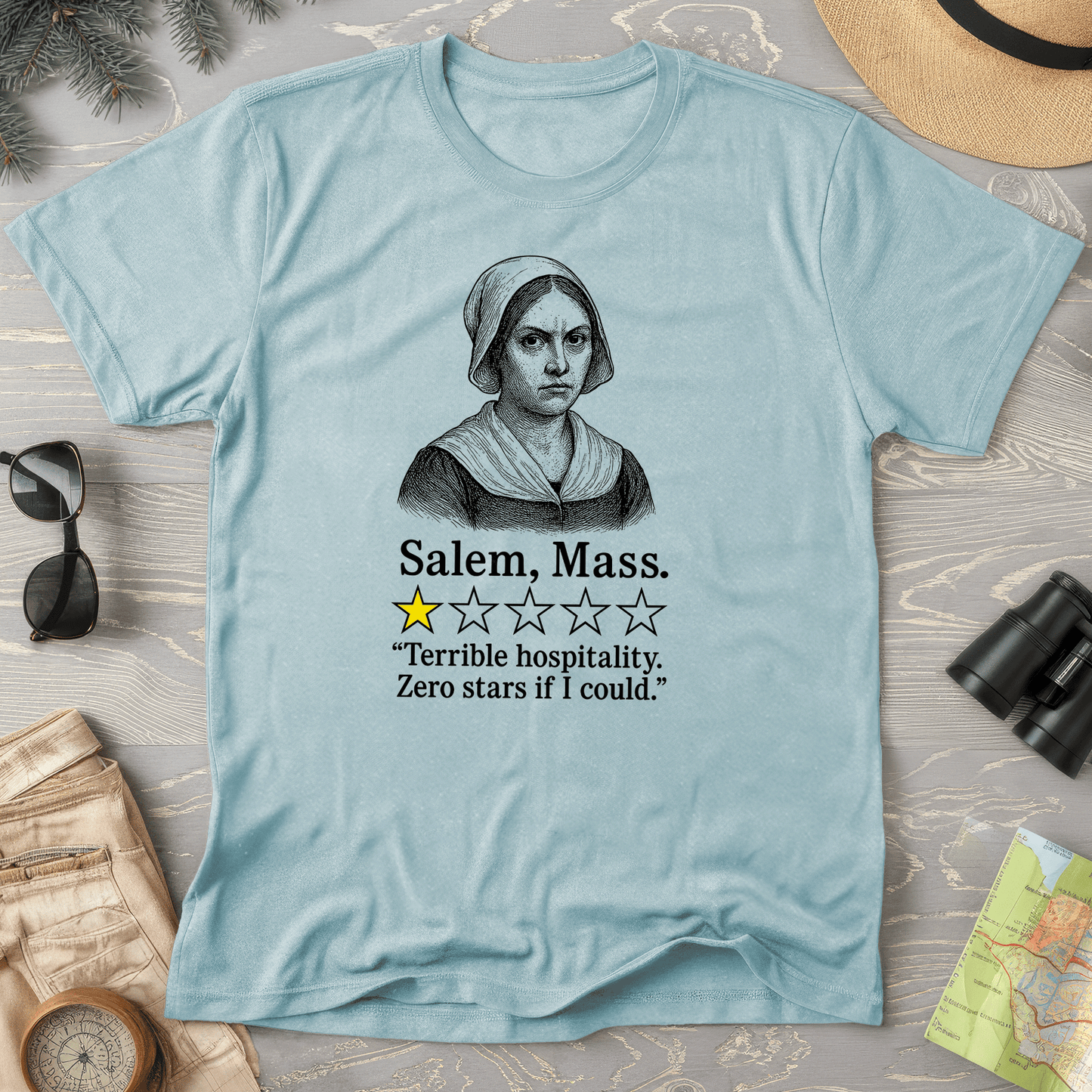 Salem Massachusetts "1 Star Review" Comfort Colors T-Shirt
