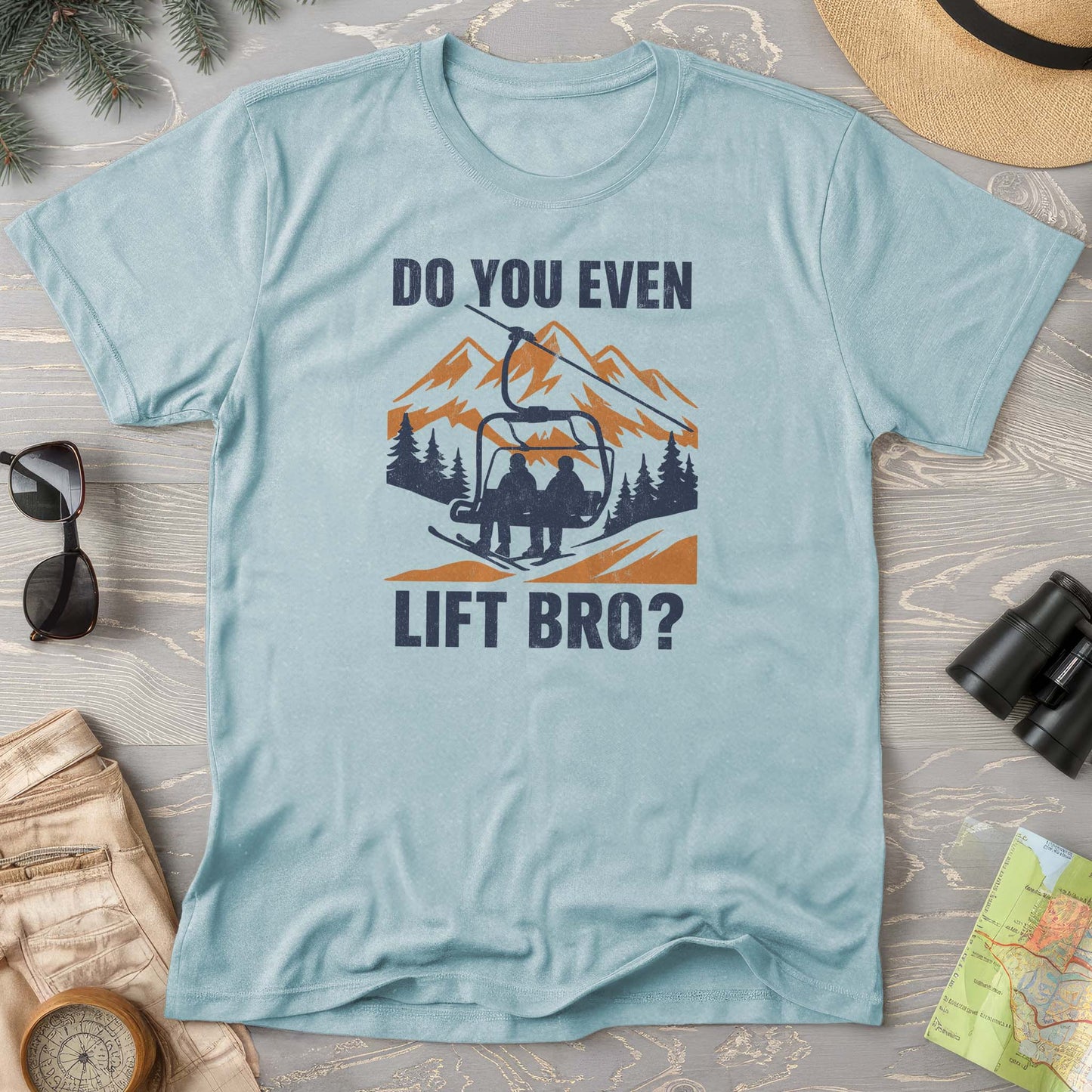 Funny "Do You Even Lift Bro" Ski Lift Comfort Colors T-Shirt
