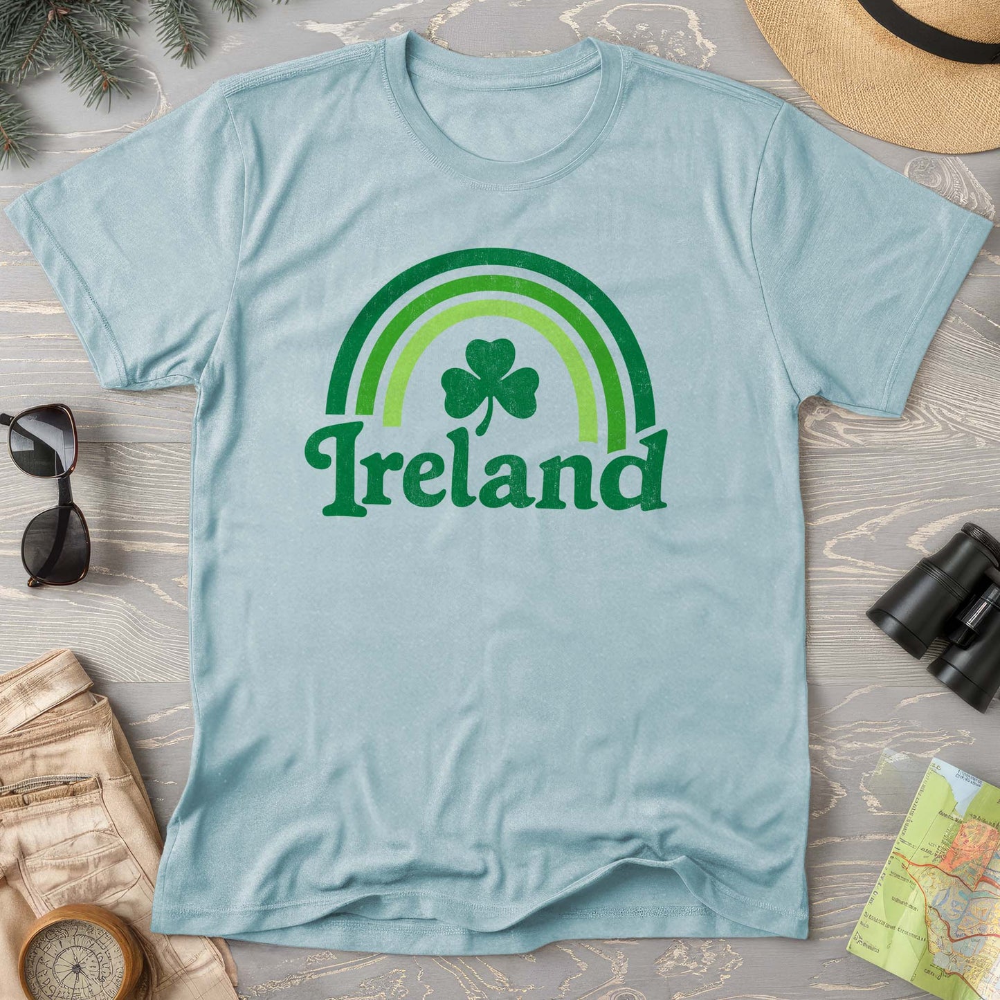 Ireland Rainbow Shamrock Comfort Colors T-Shirt
