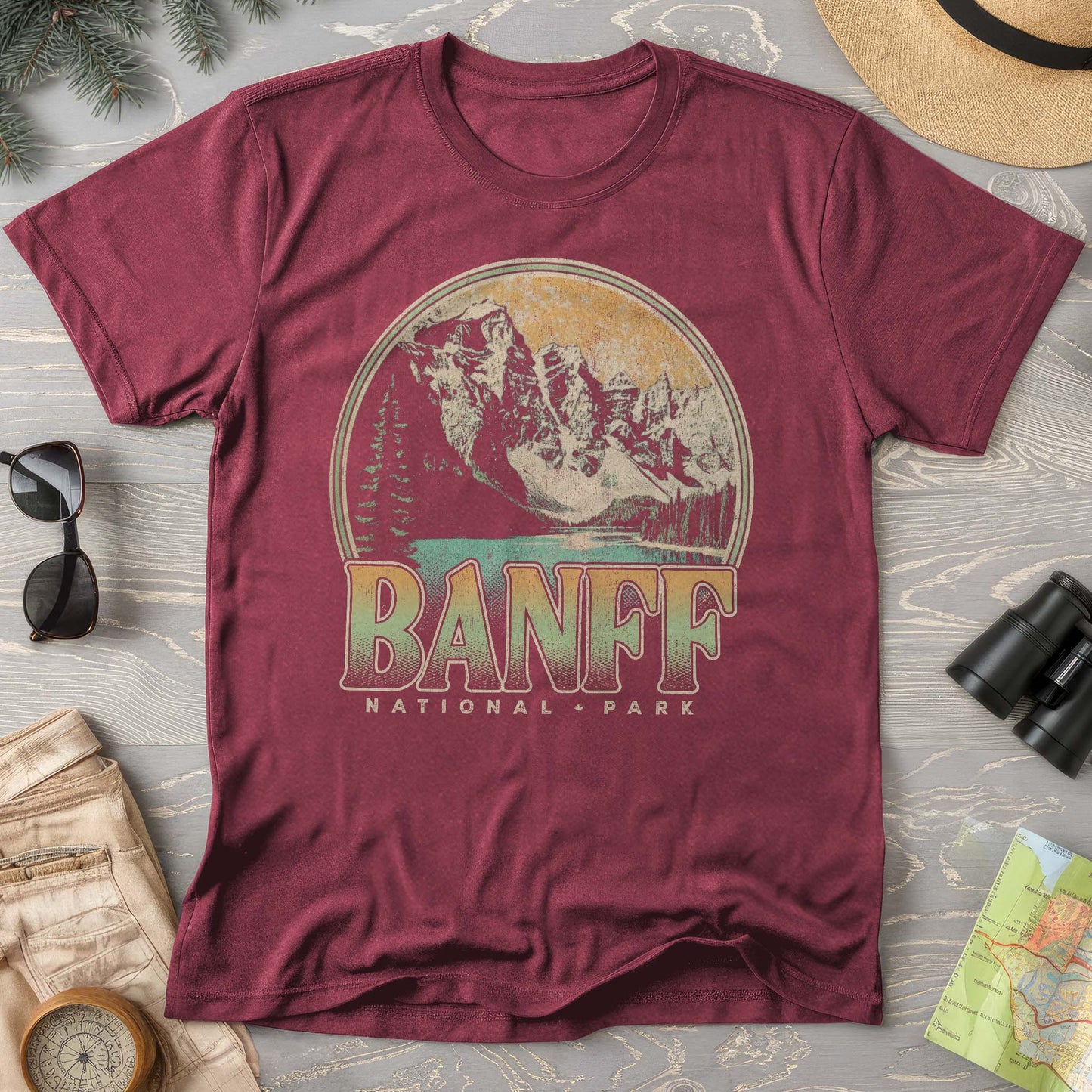 Banff National Park Groovy Screenprint Comfort Colors T-Shirt