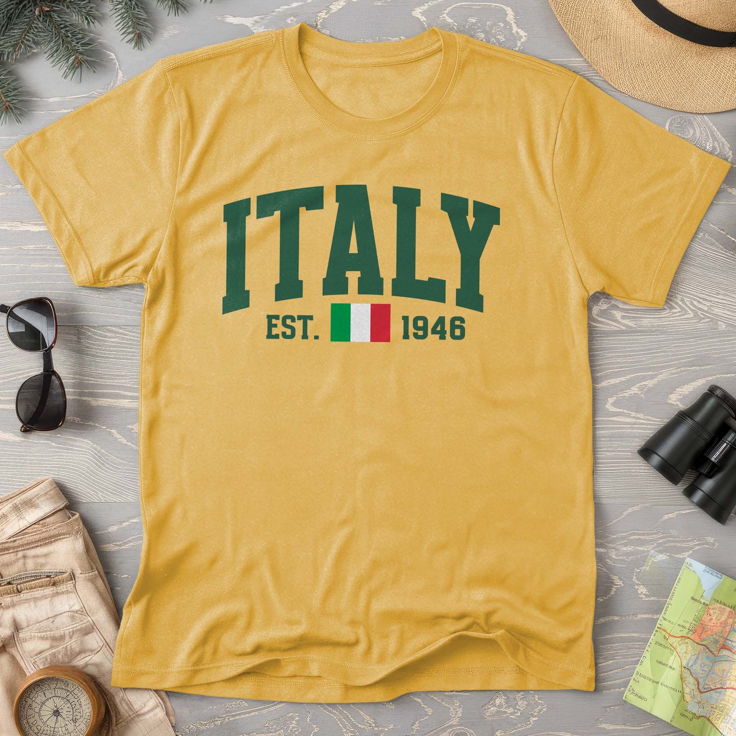 Italy Varsity Flag Comfort Colors T-Shirt