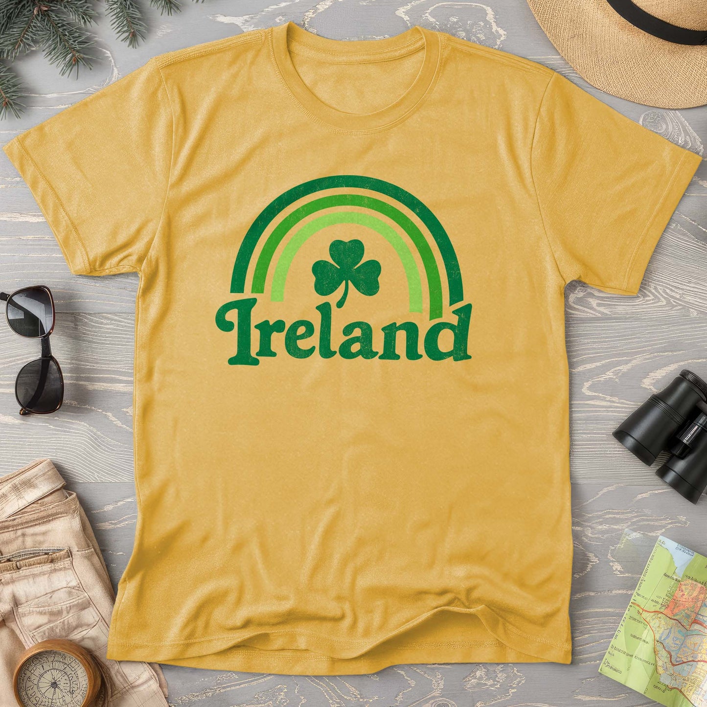 Ireland Rainbow Shamrock Comfort Colors T-Shirt