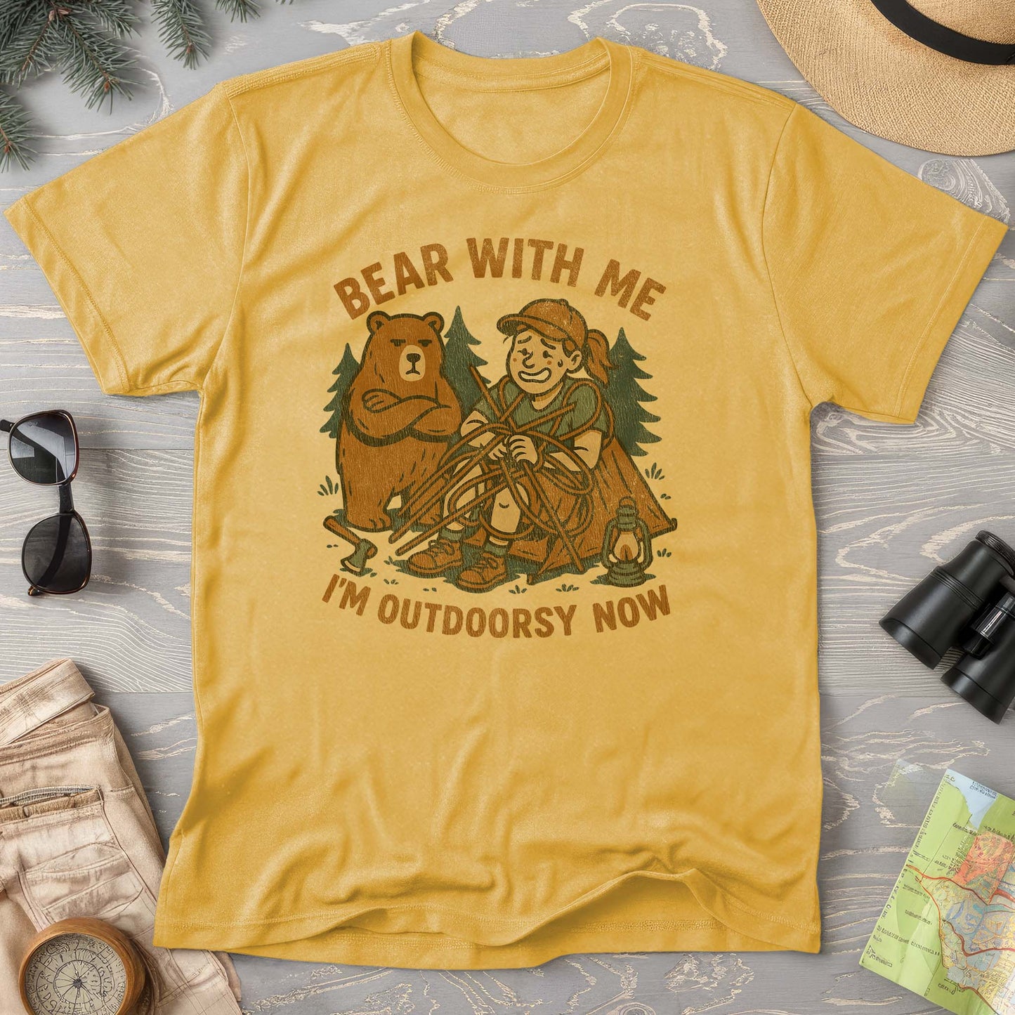 Women's "Bear With Me" Outdoorsy Comfort Colors T-Shirt
