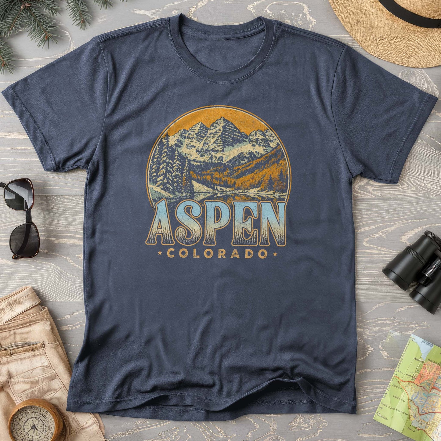 Aspen Colorado Groovy Screenprint Comfort Colors T-Shirt