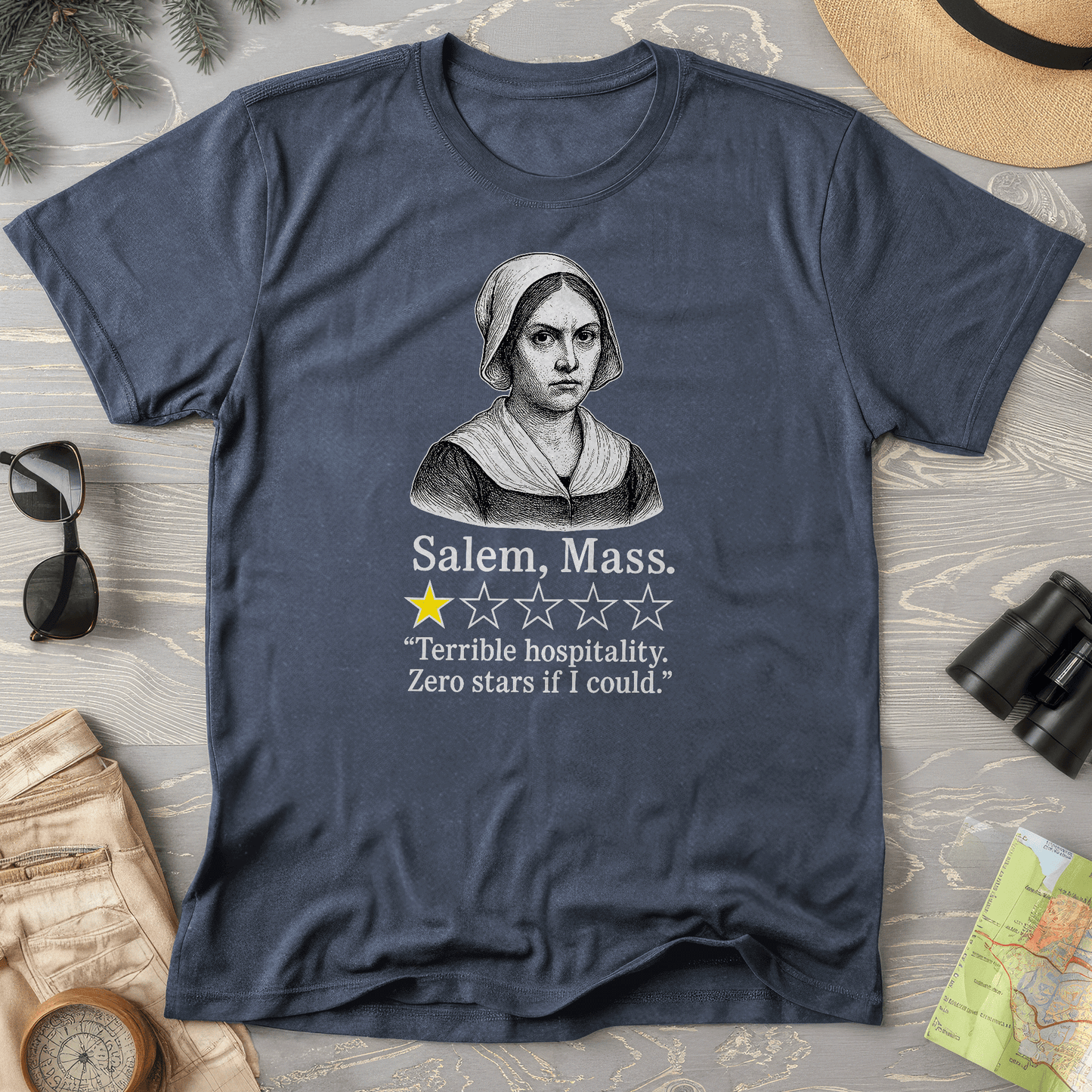 Salem Massachusetts "1 Star Review" Comfort Colors T-Shirt