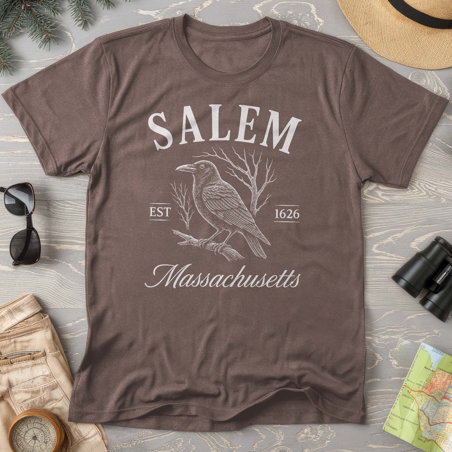 Salem Massachusetts Raven Comfort Colors T-Shirt